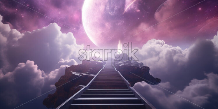 The way to heaven, in purple color - Starpik Stock