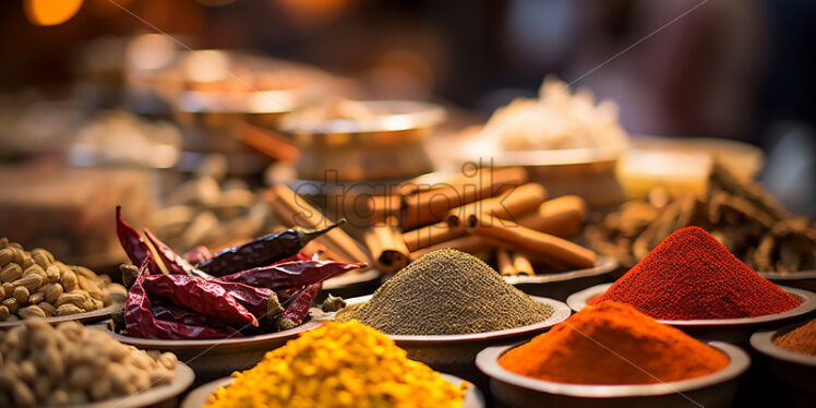 There are several types of spices on a table - Starpik Stock