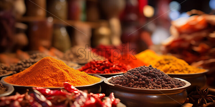 There are several types of spices on a table - Starpik Stock