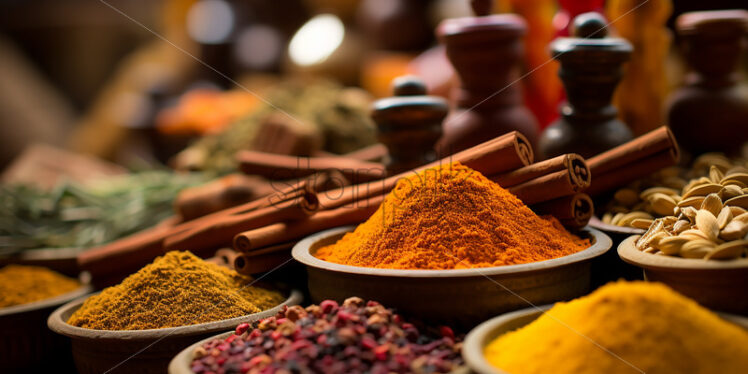 There are several types of spices on a table - Starpik Stock