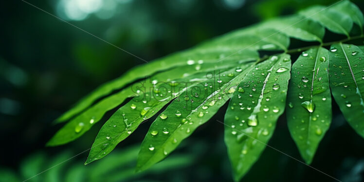 Tropical leaves in the rain - Starpik Stock