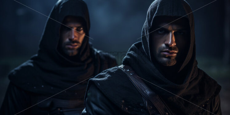 Two assassins dressed in black - Starpik Stock