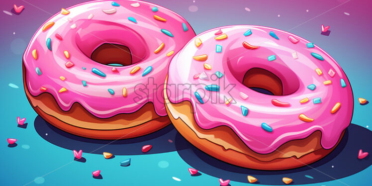 Vector donuts in kawaii style - Starpik Stock