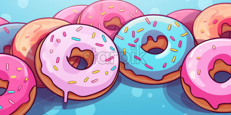 Vector donuts in kawaii style - Starpik Stock