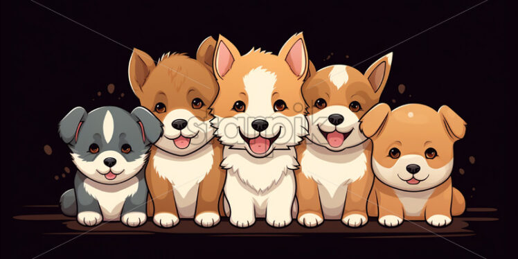 Vector puppies in kawaii style - Starpik Stock