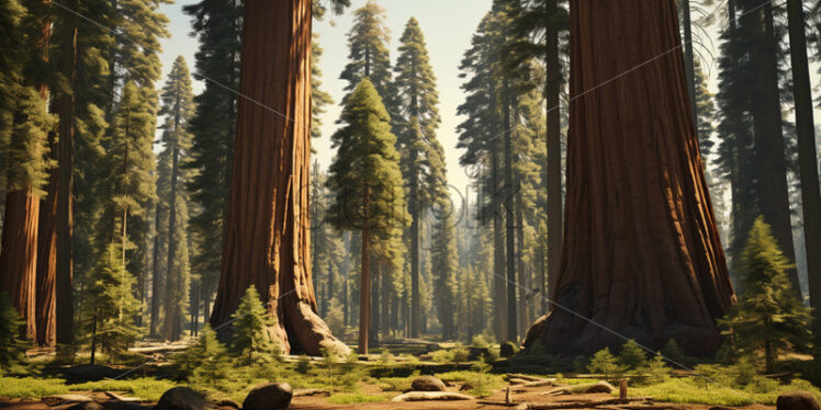 Very tall and massive sequoia trees - Starpik Stock