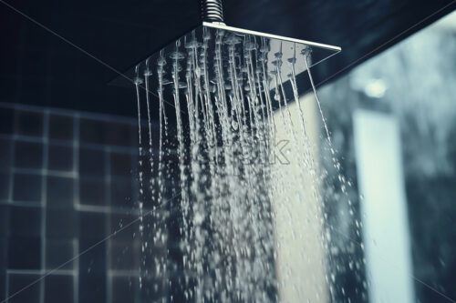 Water flowing from a shower system - Starpik Stock