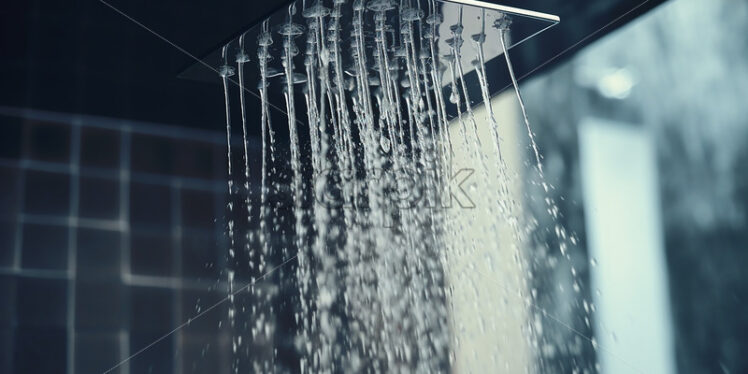 Water flowing from a shower system - Starpik Stock