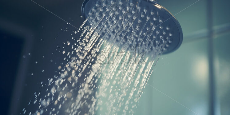 Water flowing from a shower system - Starpik Stock