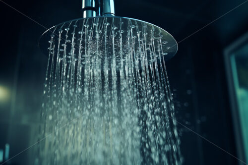 Water flowing from a shower system - Starpik Stock