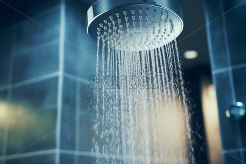 Water flowing from a shower system - Starpik Stock