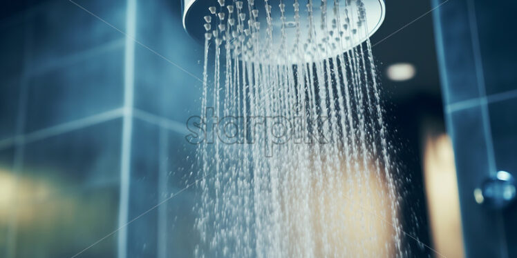 Water flowing from a shower system - Starpik Stock