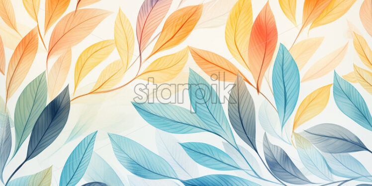 Watercolor pattern flowers in digital art style - Starpik Stock