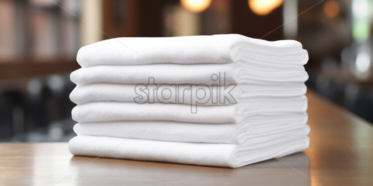 White towels on a table - Starpik Stock