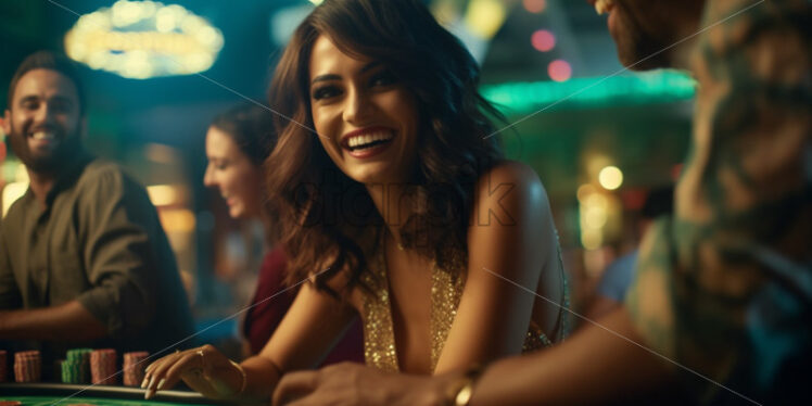 Woman at the casino happy - Starpik Stock