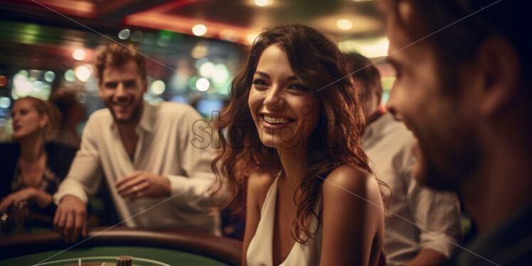 Woman happy at the casino - Starpik Stock