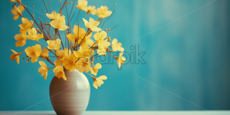 Yellow flowers in a white vase - Starpik Stock