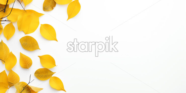 Yellow leaves forming a frame - Starpik Stock