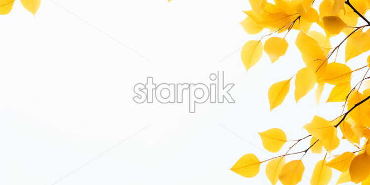 Yellow leaves forming a frame - Starpik Stock