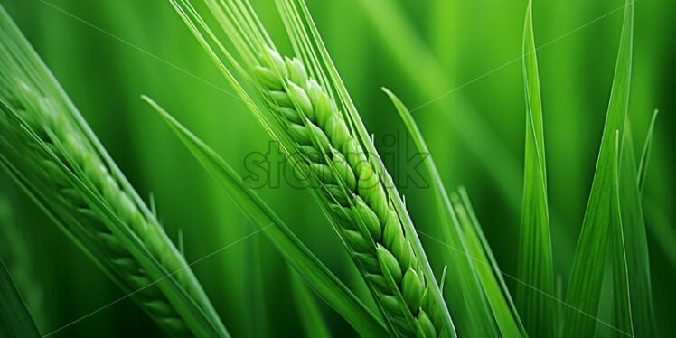 Young wheat on a green field - Starpik Stock