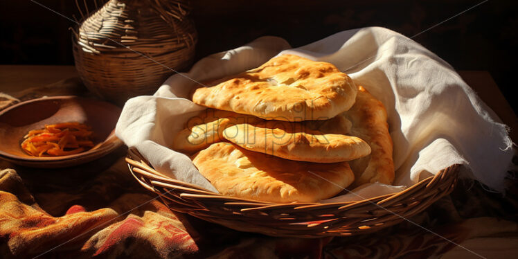 bannock bread, canada delicacies, baked oven, flour with water and egg - Starpik Stock