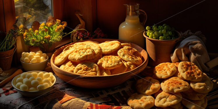 bannock bread, canda delicacies, baked oven - Starpik Stock