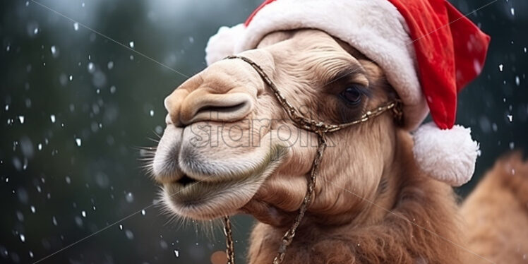 camel wearing Santa Claus hat - Starpik Stock