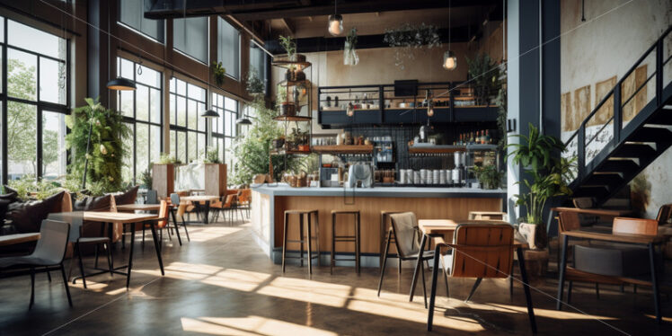 interior design of a modern cafes - Starpik Stock