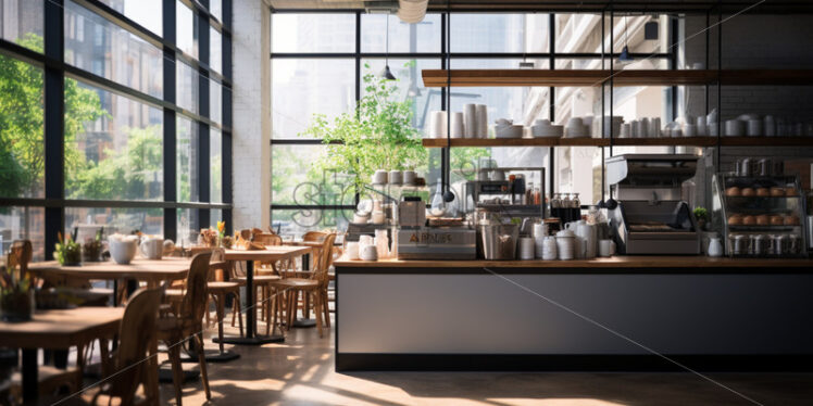 interior design of a modern cafes - Starpik Stock