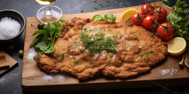 schnitzel a thin sliced meat one of the germany delicacies - Starpik Stock