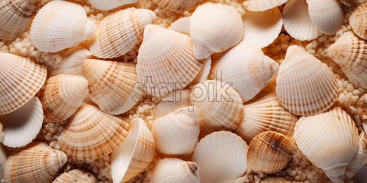 seashell pattern background coastal beach texture - Starpik Stock