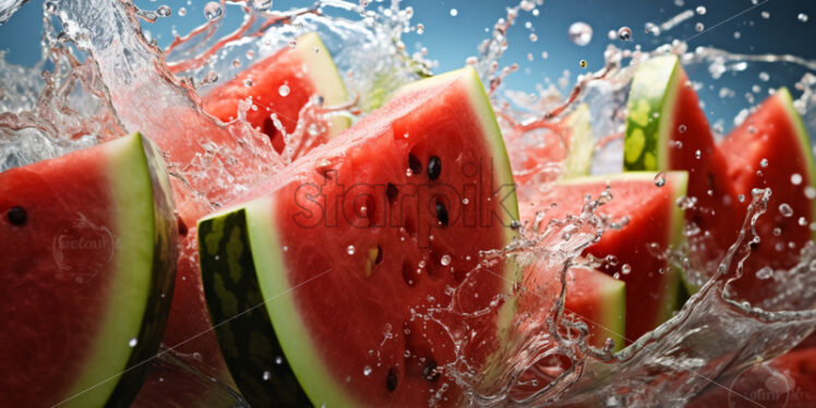 watermelon splash juicy summer backgrounds - Starpik Stock