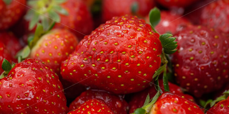 A background with delicious strawberries - Starpik Stock