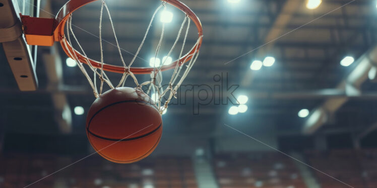 A basketball in a basketball arena - Starpik Stock