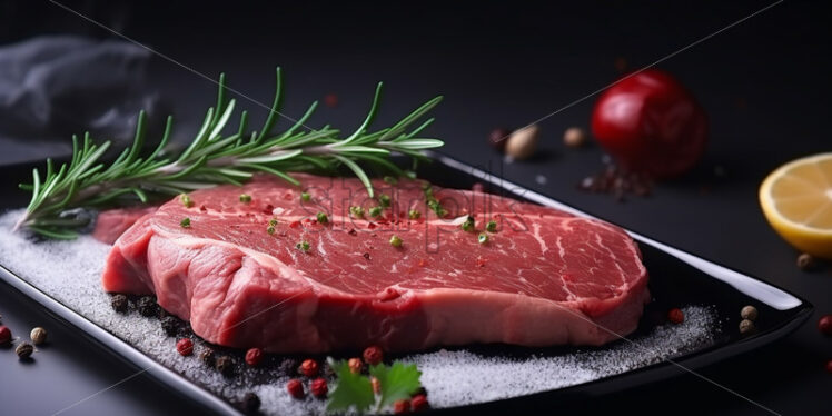 A beef steak on a ceramic plate - Starpik Stock