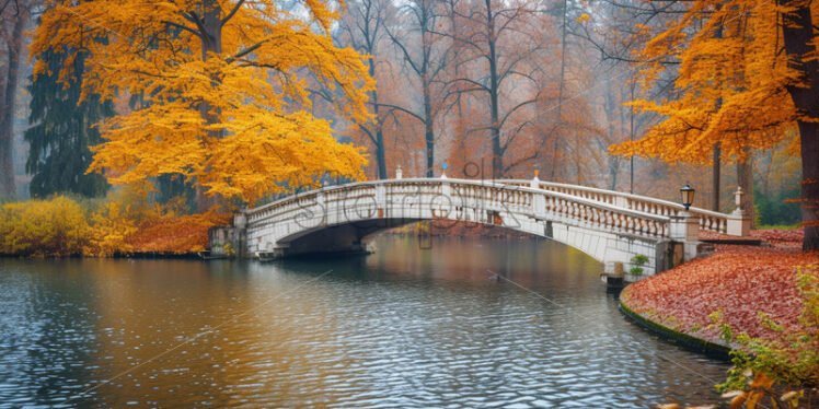 A bridge in the park, autumn - Starpik Stock