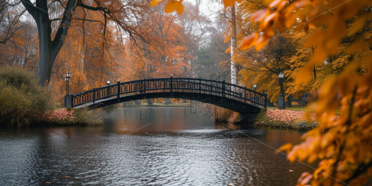 A bridge in the park, autumn - Starpik Stock