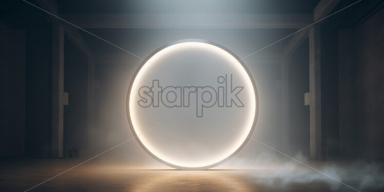 A bright circle in the dark room - Starpik Stock