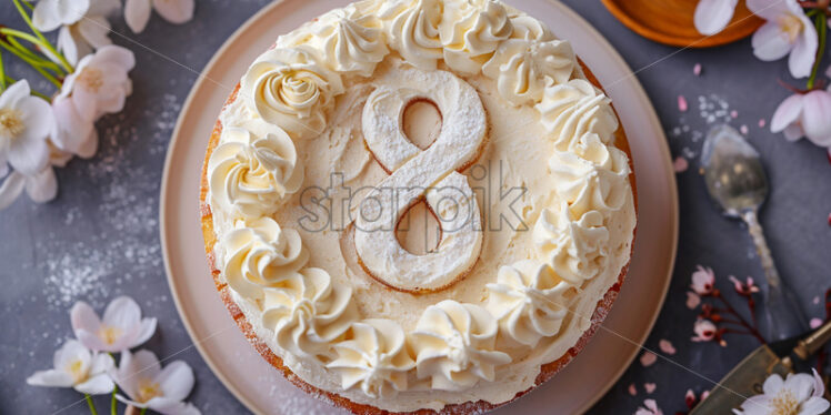 A cake with the number 8 on it - Starpik Stock