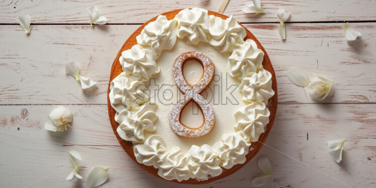 A cake with the number 8 on it - Starpik Stock