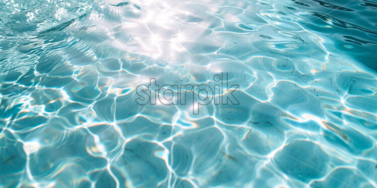 A detailed image showcasing the crystal-clear water of a pool, highlighting its refreshing - Starpik Stock