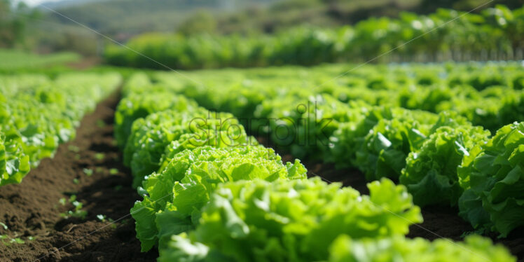 A field where lettuce grows - Starpik Stock