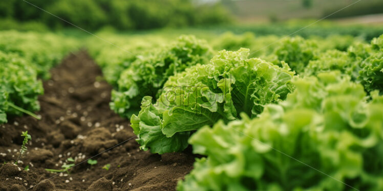 A field where lettuce grows - Starpik Stock