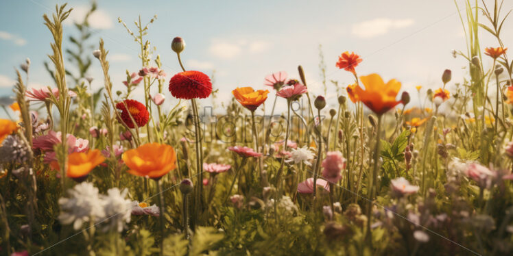 A field with multicolored flowers - Starpik Stock