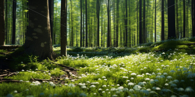 A forest meadow full of flowers - Starpik Stock