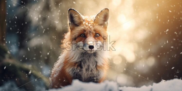 A fox in the forest in winter - Starpik Stock