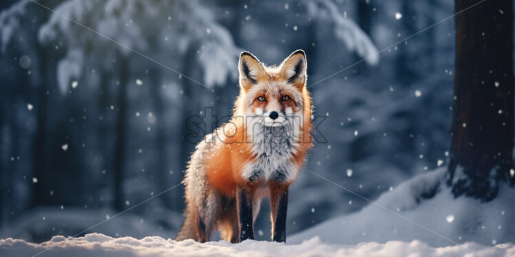 A fox in the forest in winter - Starpik Stock