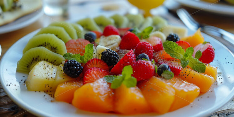 A fruit salad on a plate - Starpik Stock