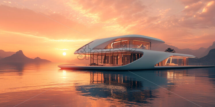 A futuristic house that floats on water - Starpik Stock