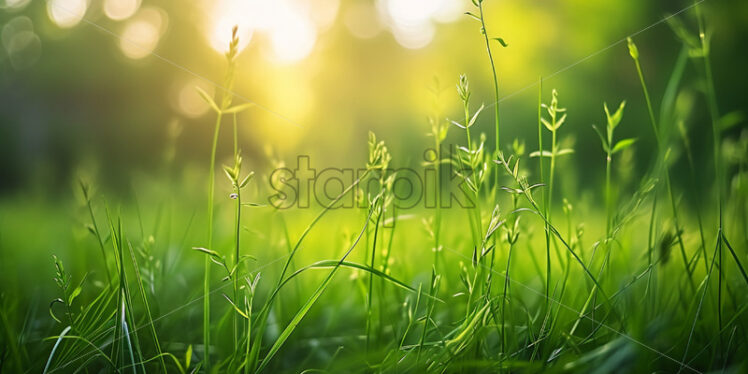 A gentle breeze carrying the fragrance of newly sprouted grass - Starpik Stock